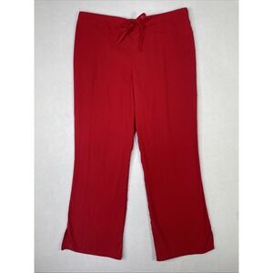 Cherokee Workwear Women's M Original Flare Leg Drawstring Scrub Pants Red